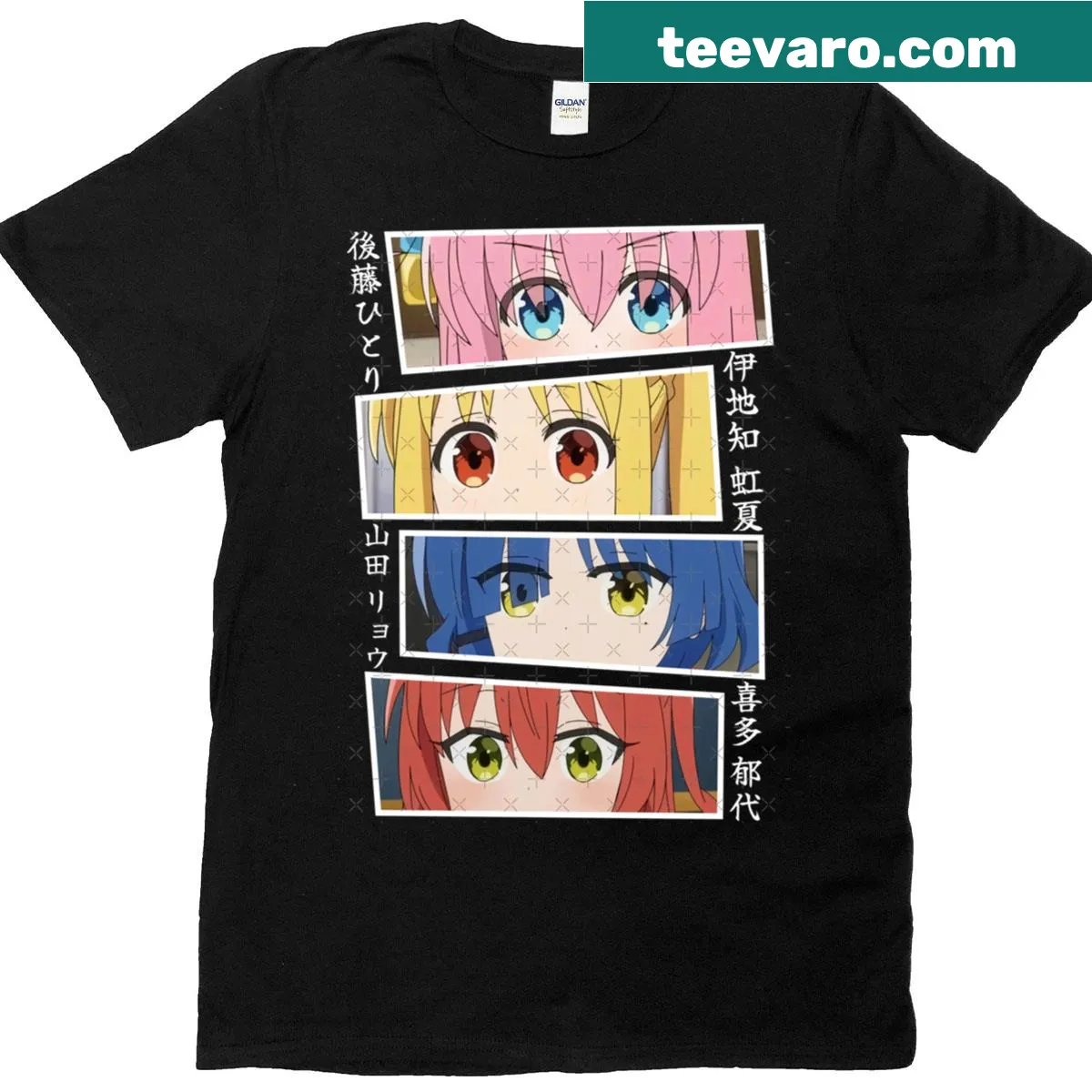 Illustrated Bocchi The Rock T-shirt embodying music themes — on a men's t-shirt