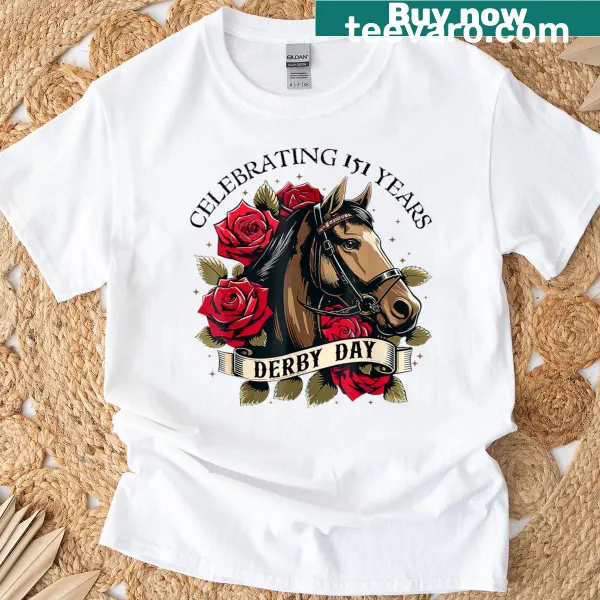 Vintage-style Kentucky Derby Day graphic on T-shirt