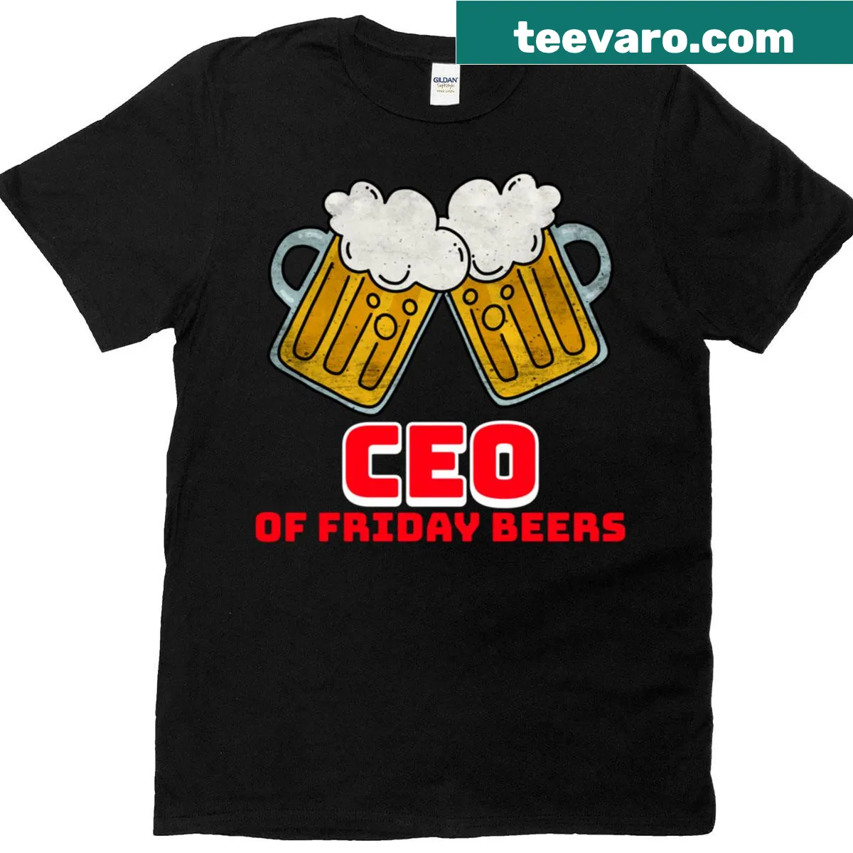 Funny Ceo Of Friday Beers T-shirt with bold text — on a men's t-shirt