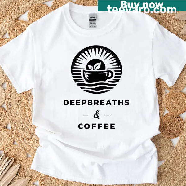 Relaxed fit Coffee T-shirt with a mindfulness message for coffee lovers