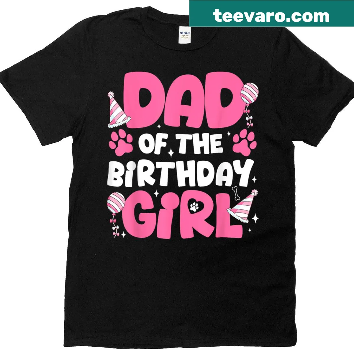 Dad of the Birthday Girl graphic on a T-shirt — on a men's t-shirt