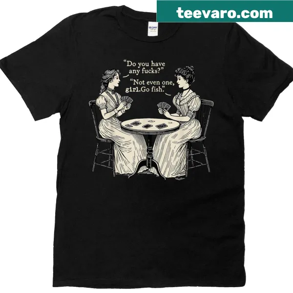 Vintage funny women's t-shirt with Go Fish graphic