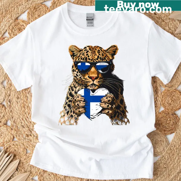 Leopard design with Finland flag representing Finnish pride