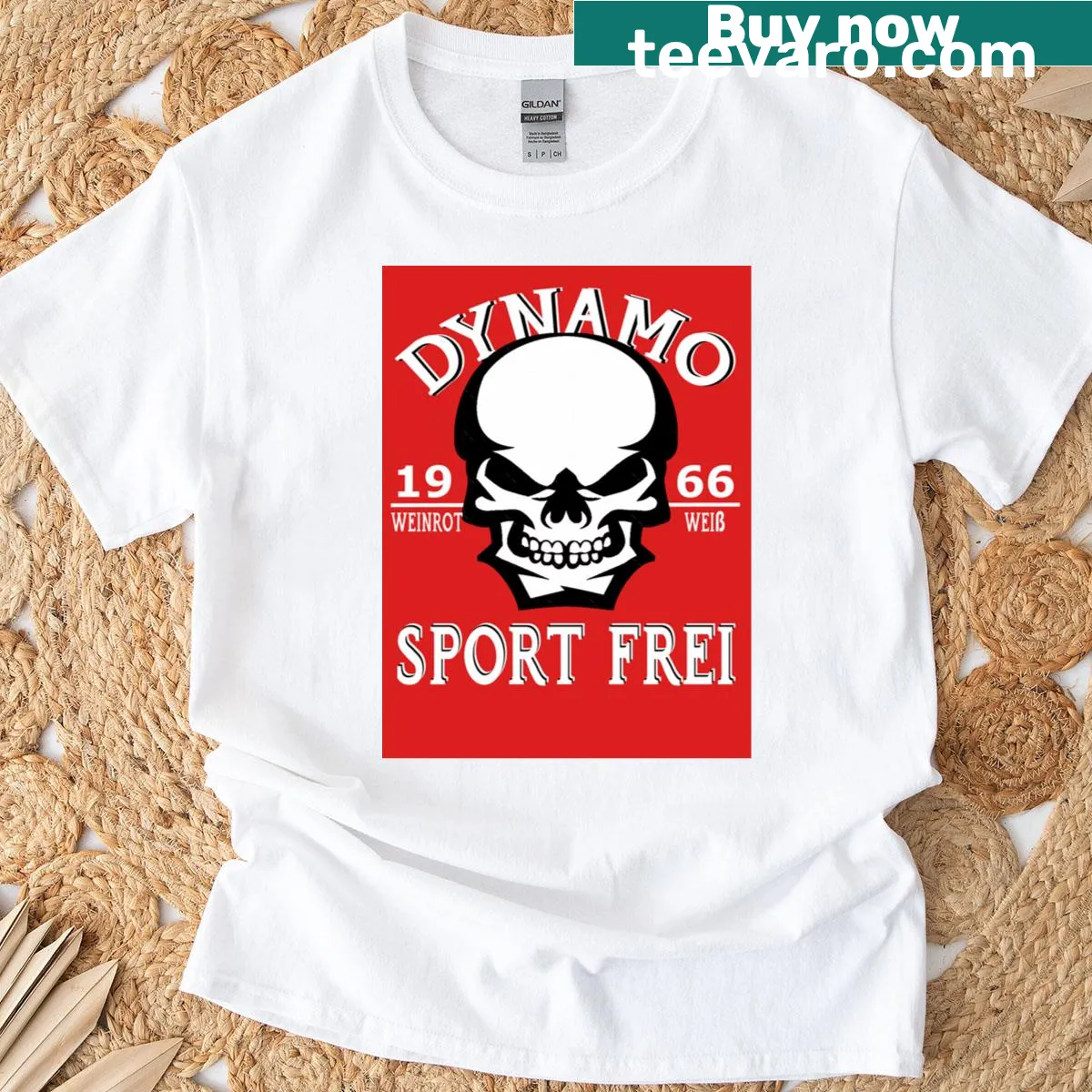 Typography Football Fans Dynamo T-shirt with bold lettering — on a men's t-shirt