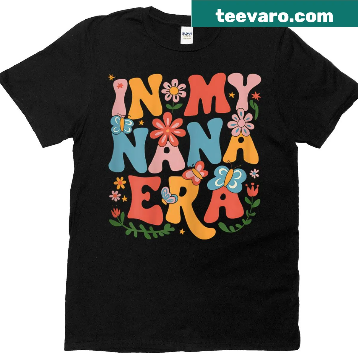 Retro T-shirt with 'Funny In My Nana Era' and a butterfly graphic — on a men's t-shirt