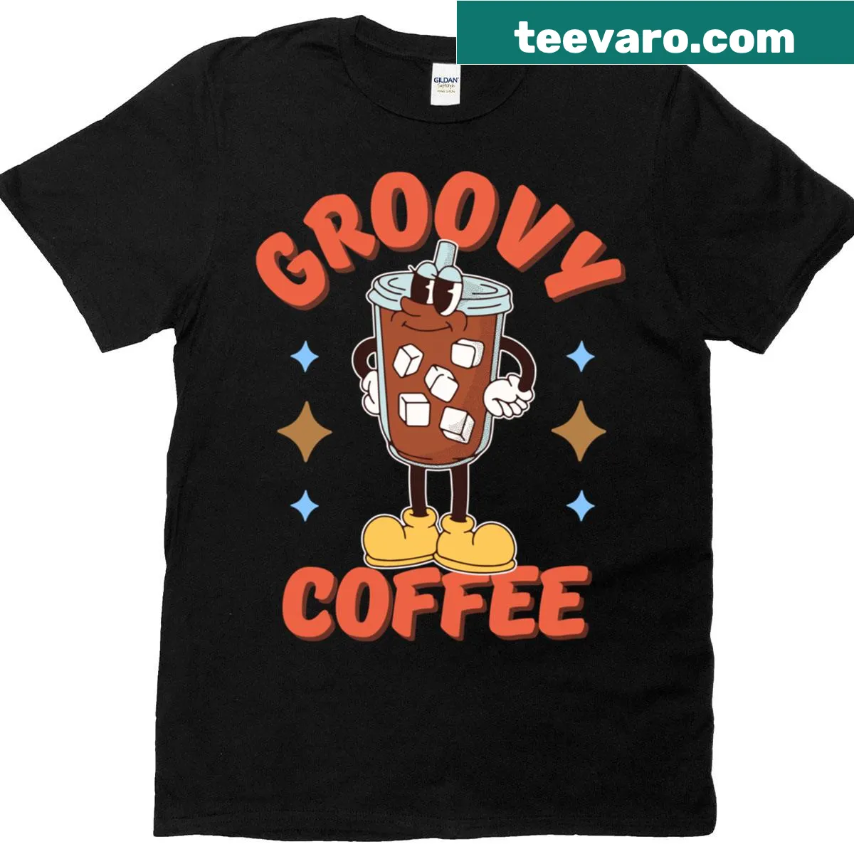 Coffee lover oversized t-shirt with playful design — on a men's t-shirt