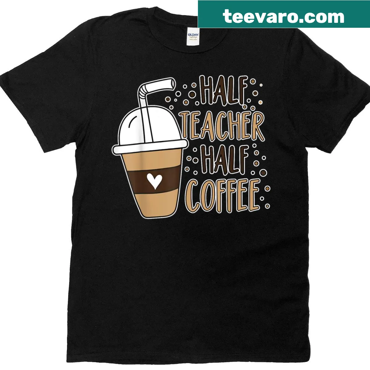 Humorous T-shirt for coffee lovers with a teacher theme — on a men's t-shirt