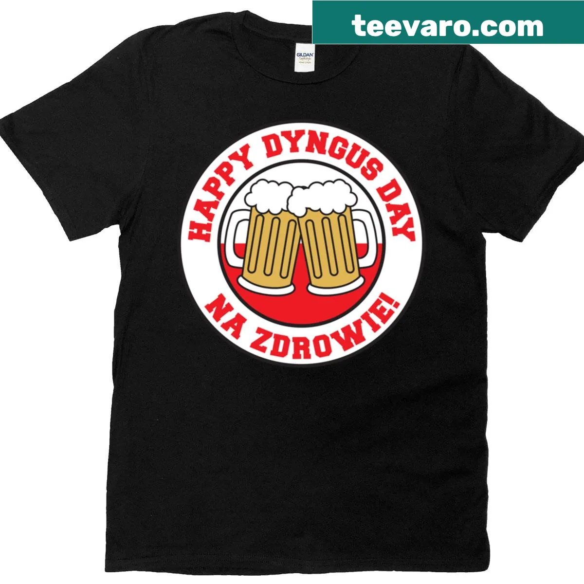 Polish Dyngus Day shirt with Na Zdrowie text for celebration — on a men's t-shirt