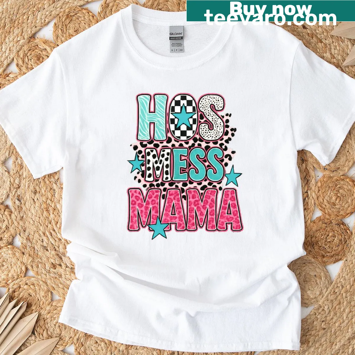 Funny T-shirt for moms saying: Hot Mess Mama. — on a men's t-shirt