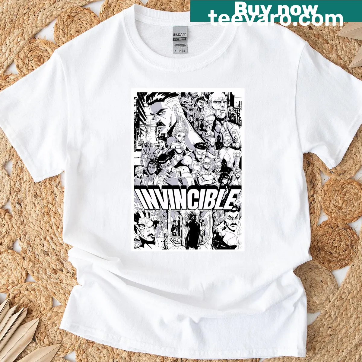 Manga-style T-shirt featuring illustrated comic panels — on a men's t-shirt