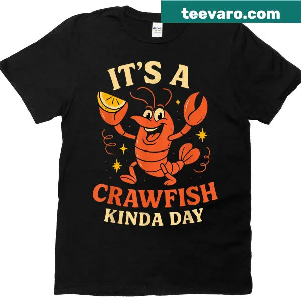 Illustrative crawfish design with fun text for kids' T-shirt