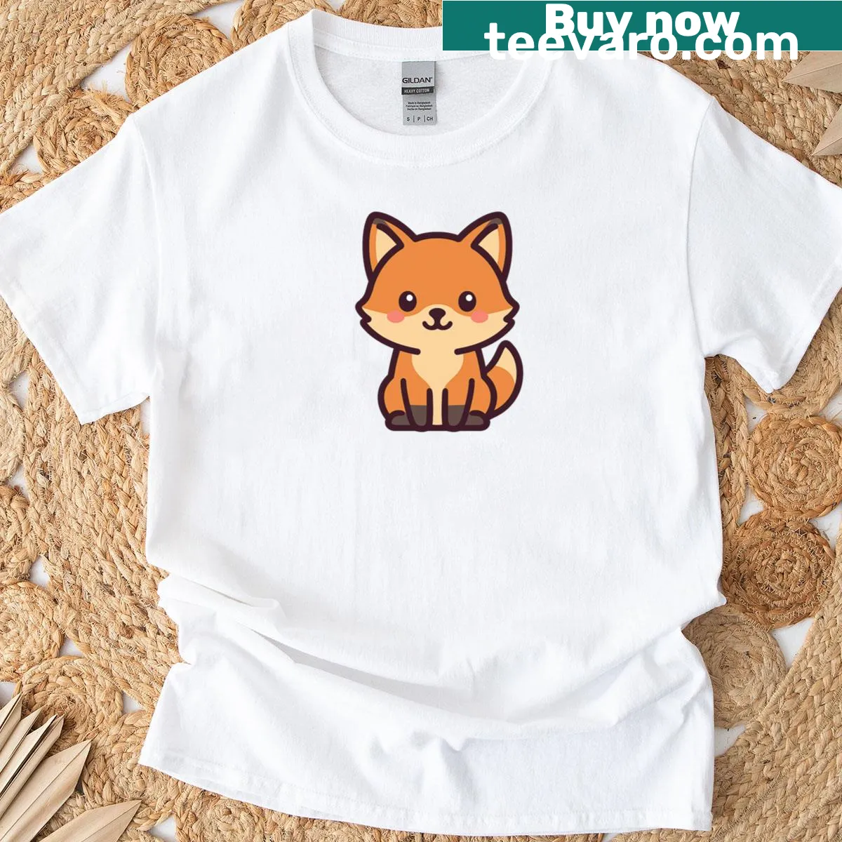 Cute baby fox cartoon graphic t-shirt for kids — on a men's t-shirt