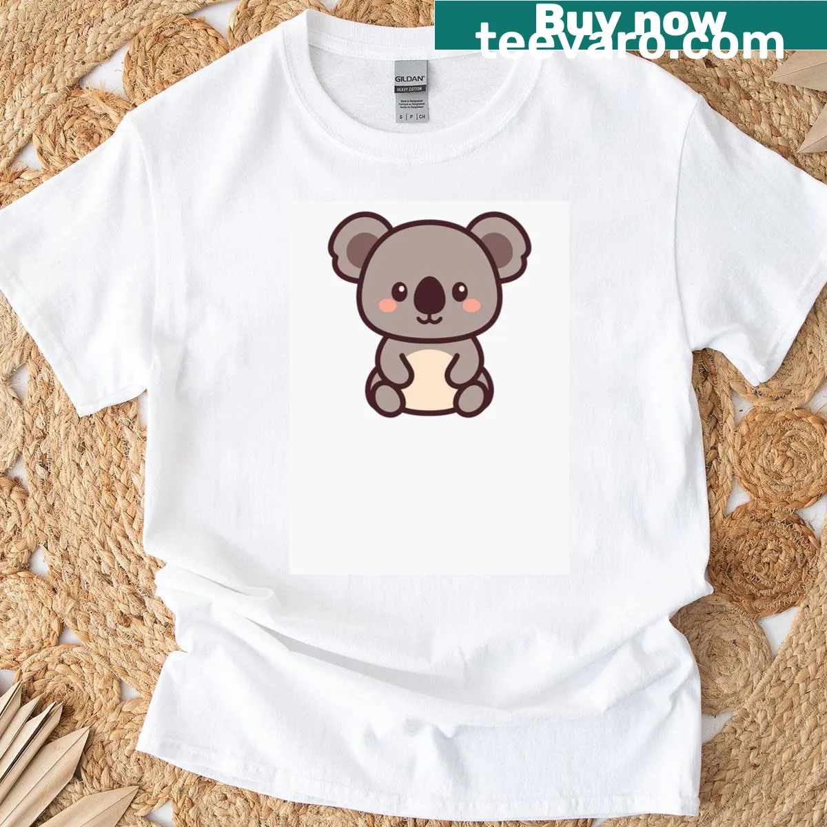 Cute cartoon koala design on a T-shirt — on a men's t-shirt