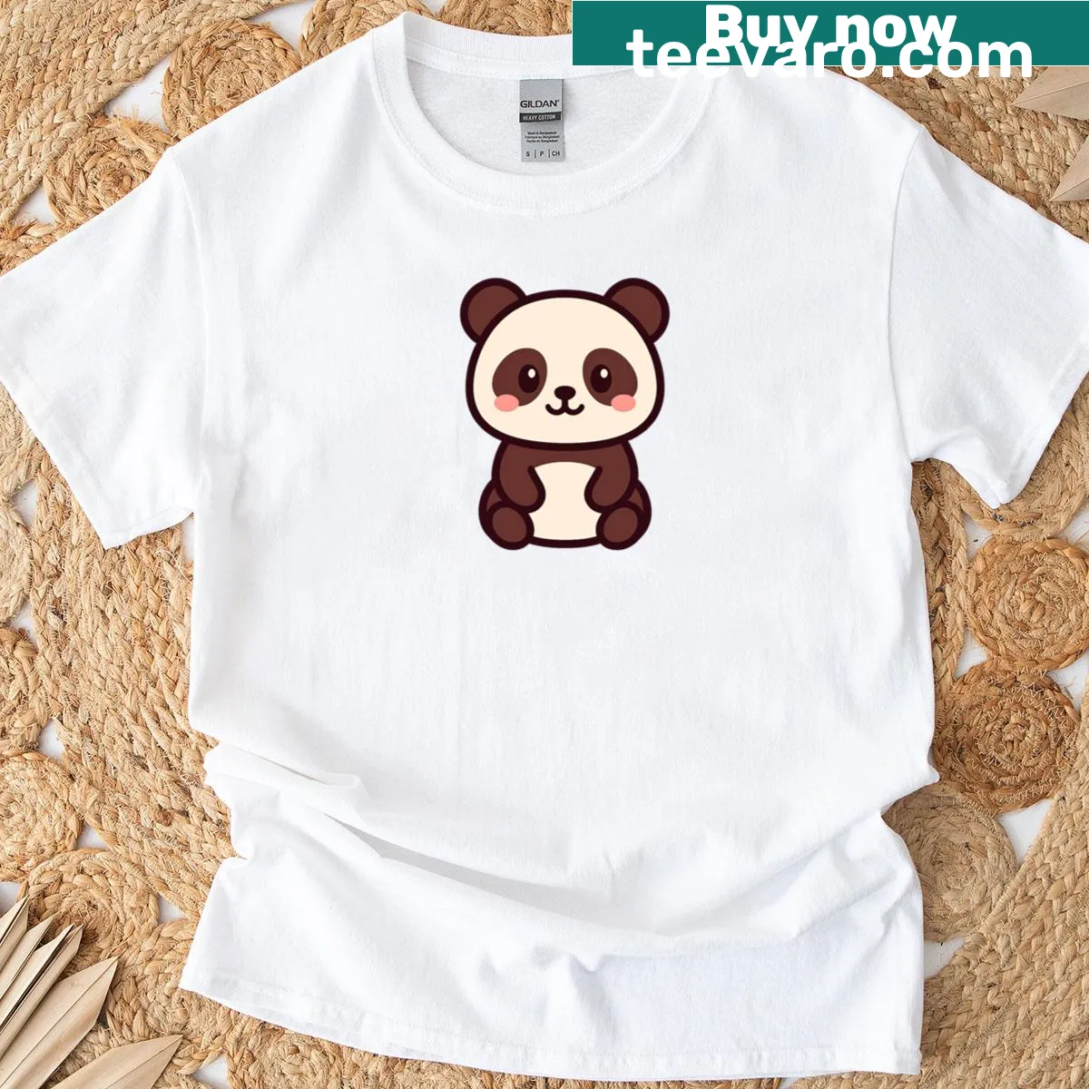 Cute panda cartoon design on a playful t-shirt for kids — on a men's t-shirt