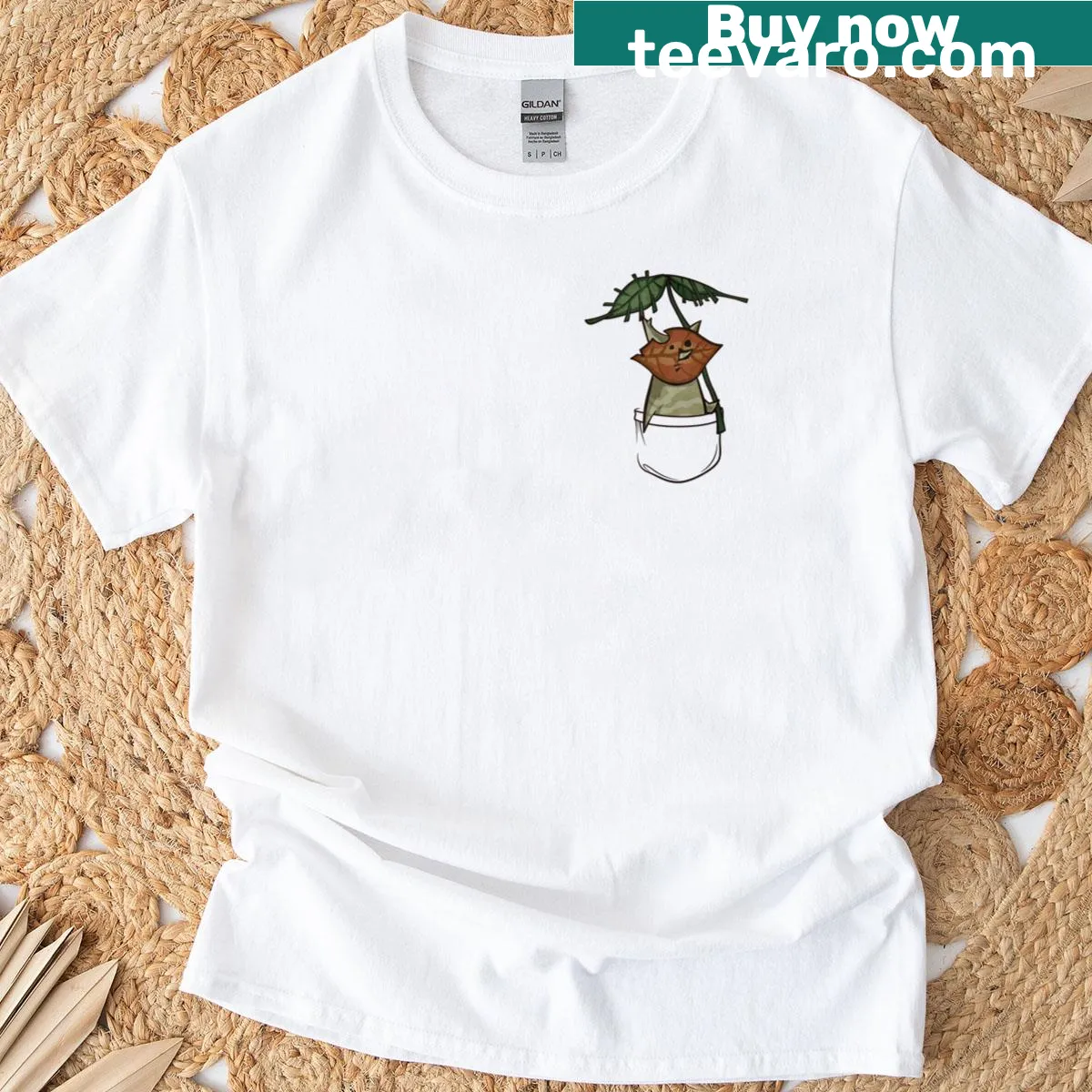 Minimalist typography design featuring 'Kolog In A Pocket' — on a men's t-shirt
