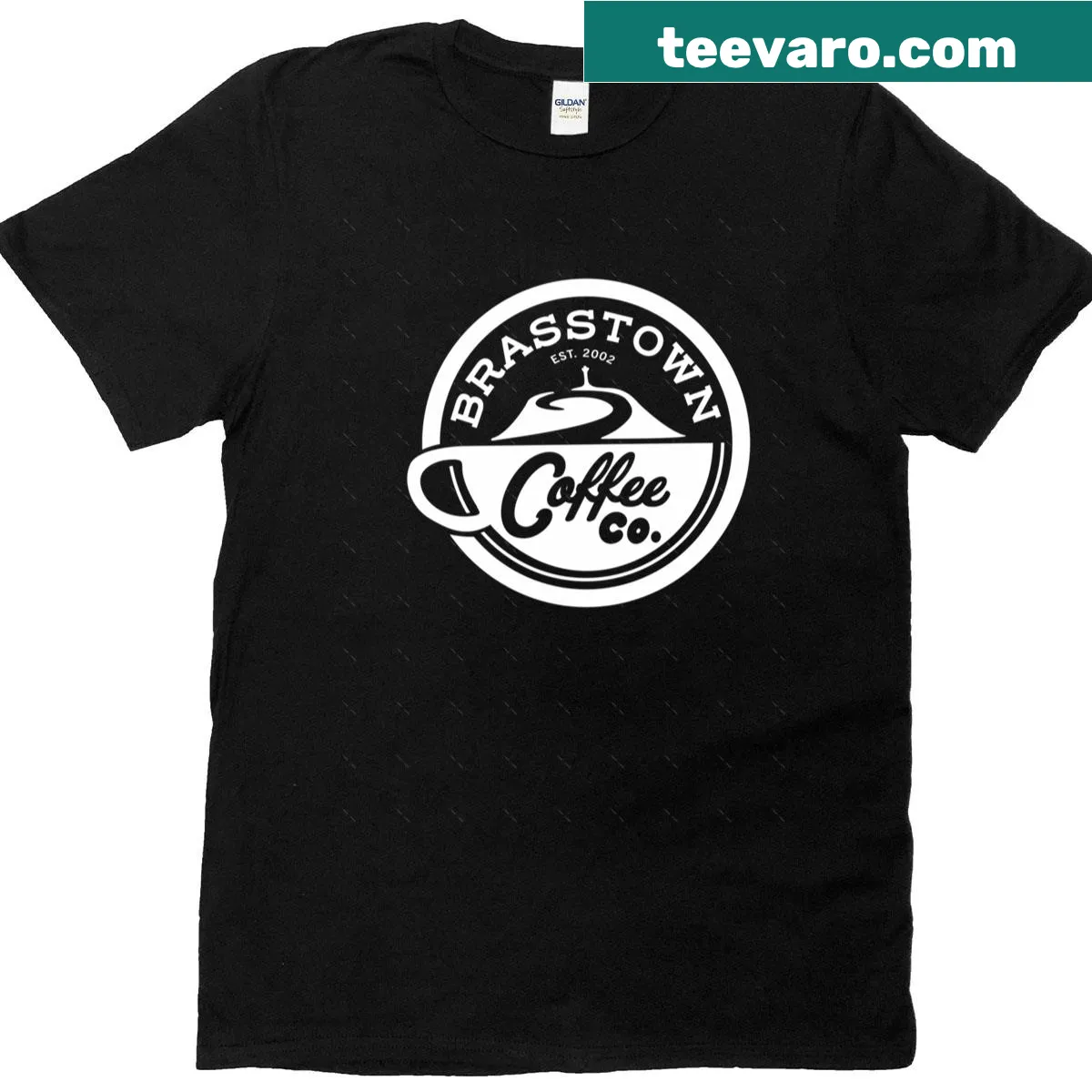 Oversized coffee-themed T-shirt featuring Love Victor — on a men's t-shirt