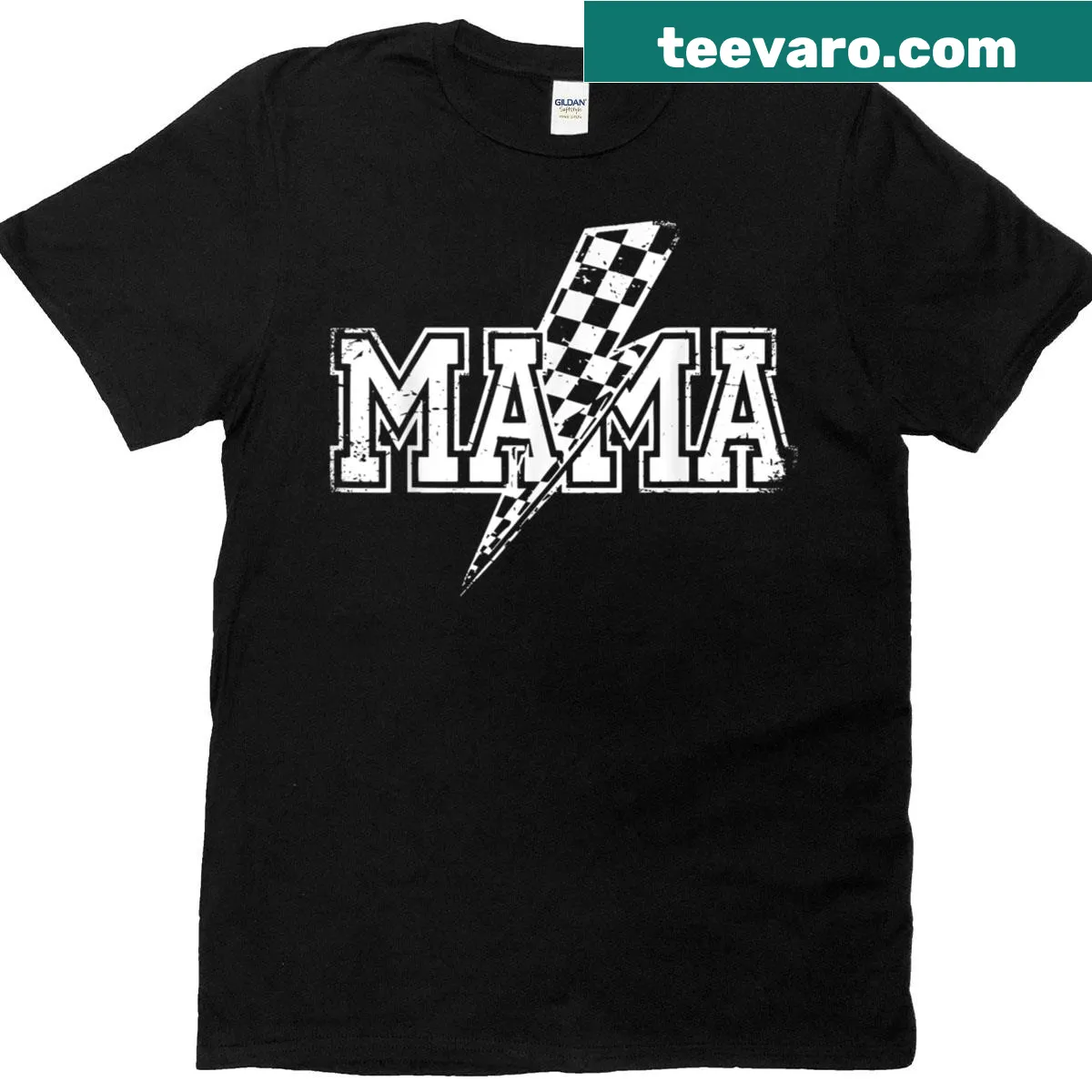 Sporty t-shirt with 'Mama Lightning Bolt' design — on a men's t-shirt