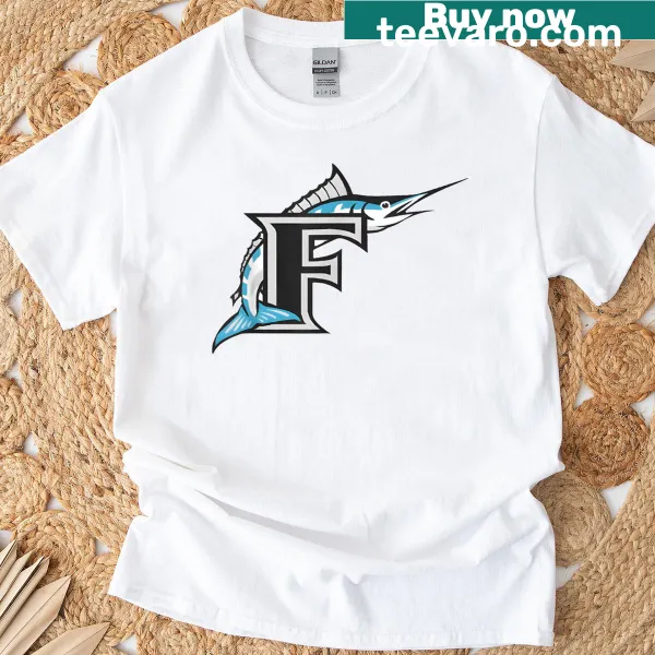 Illustrated marlin fish design on a T-shirt