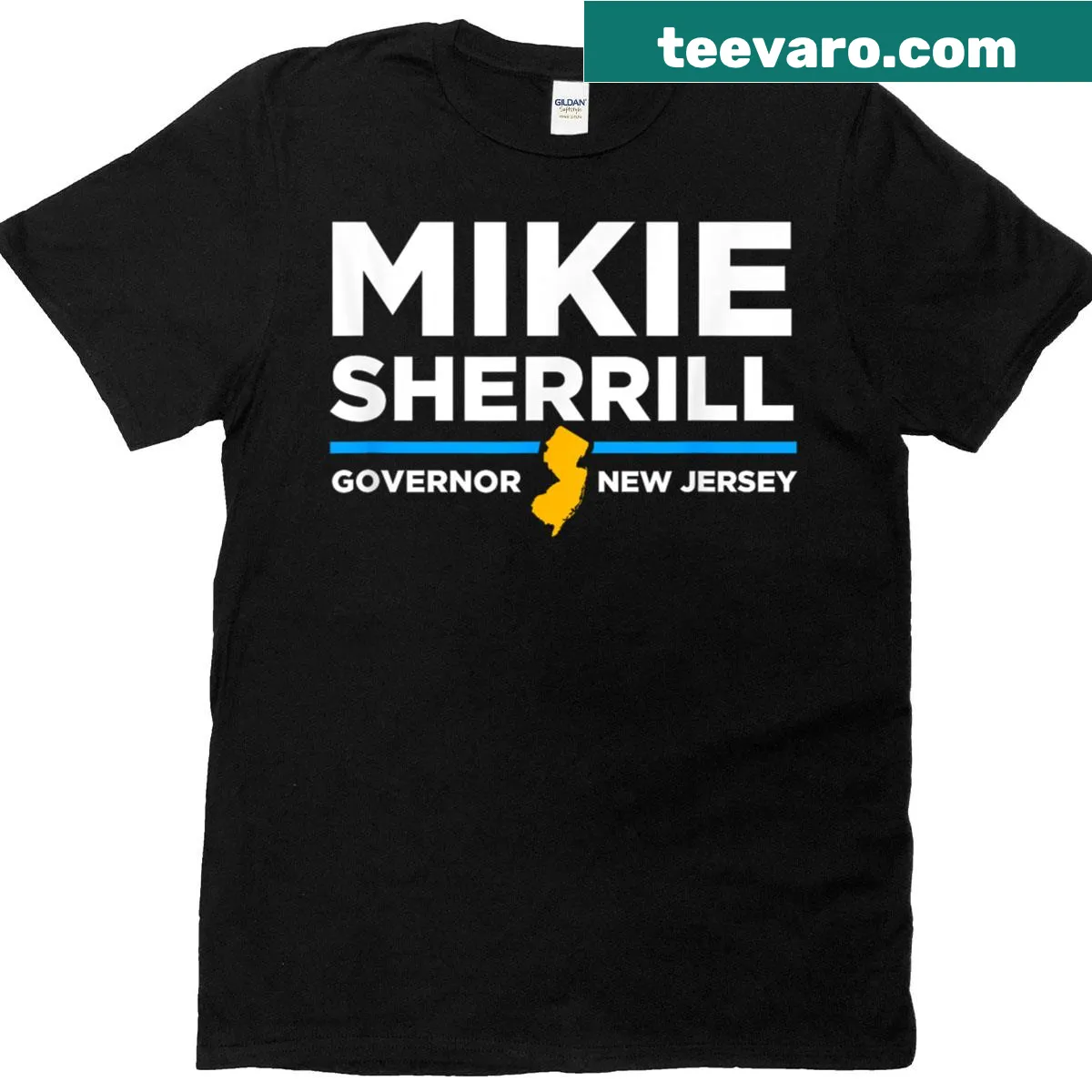 Supportive T-shirt for Mikie Sherrill's Governor campaign in New Jersey — on a men's t-shirt