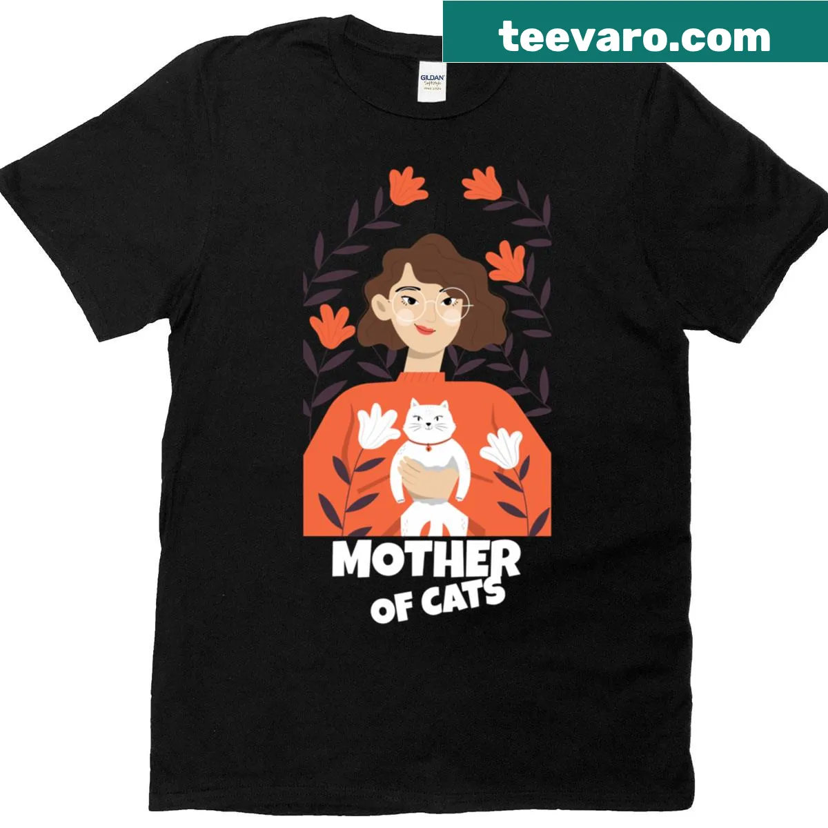 T-shirt with an illustration of cuddled cats for cat lovers — on a men's t-shirt
