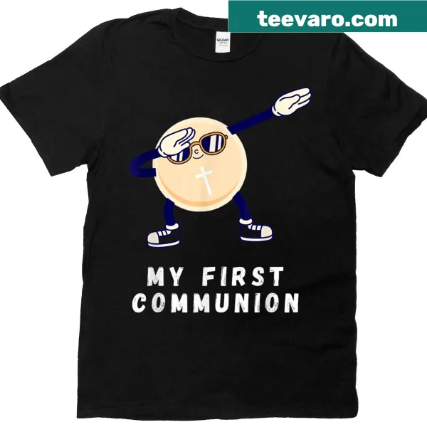 Funny T-shirt with dabbing wafer graphic for first communion
