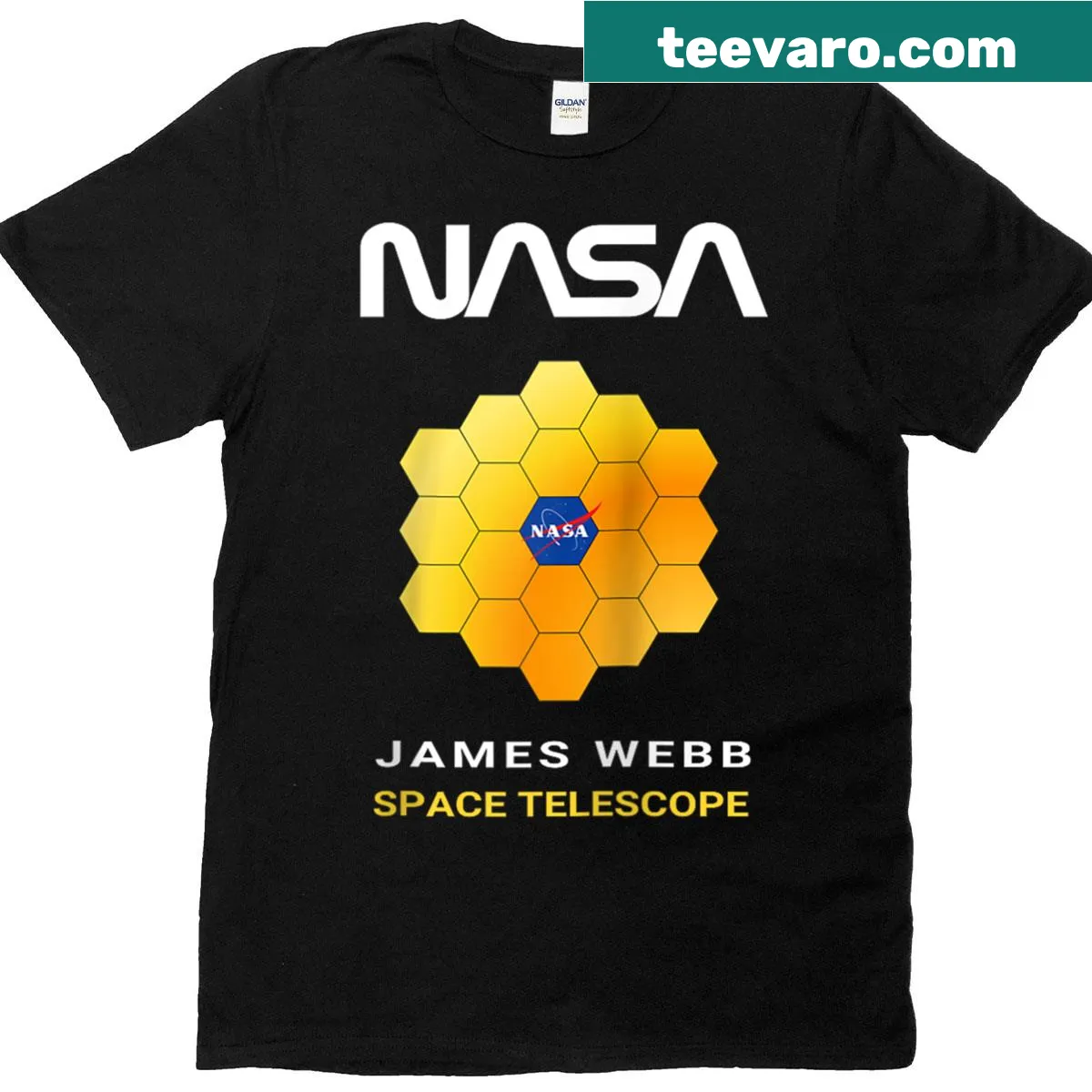 James Webb Space Telescope graphic with NASA logo on a T-shirt — on a men's t-shirt