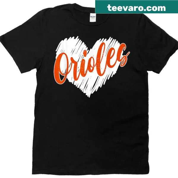 Vintage Orioles heart-themed T-shirt for fans