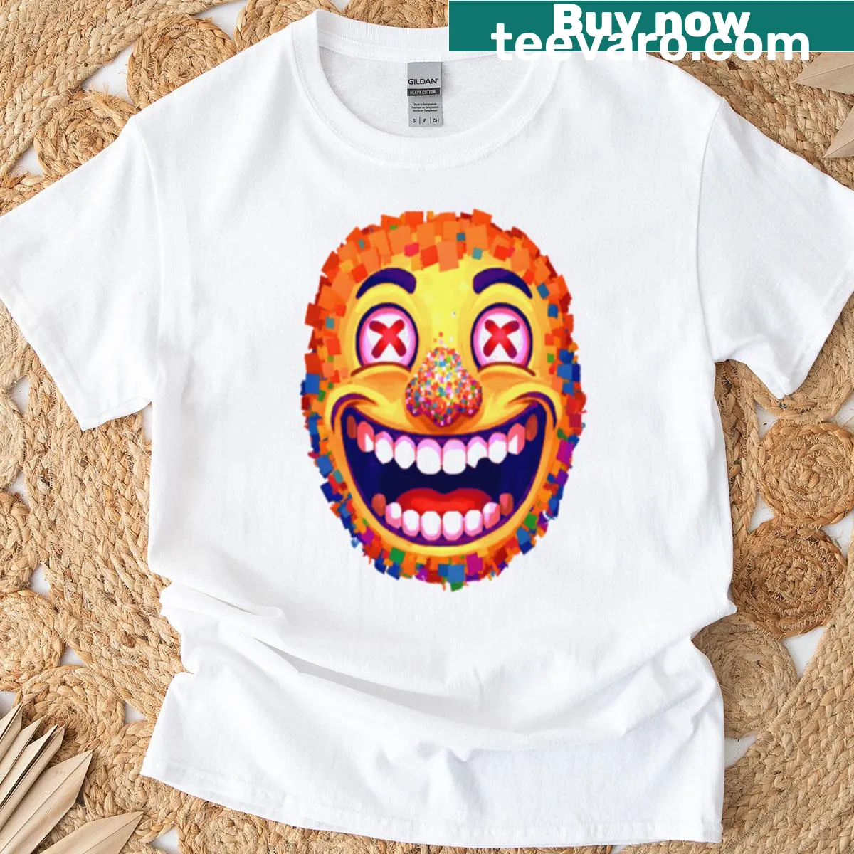 Groovy 4th of July design with American flag on a T-shirt — on a men's t-shirt