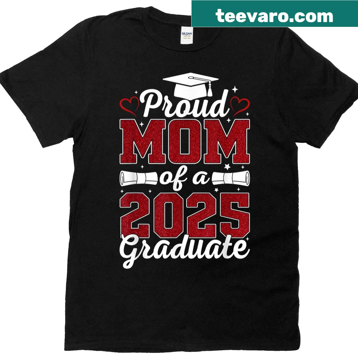 Proud Mom of a 2025 Graduate T-shirt — on a men's t-shirt