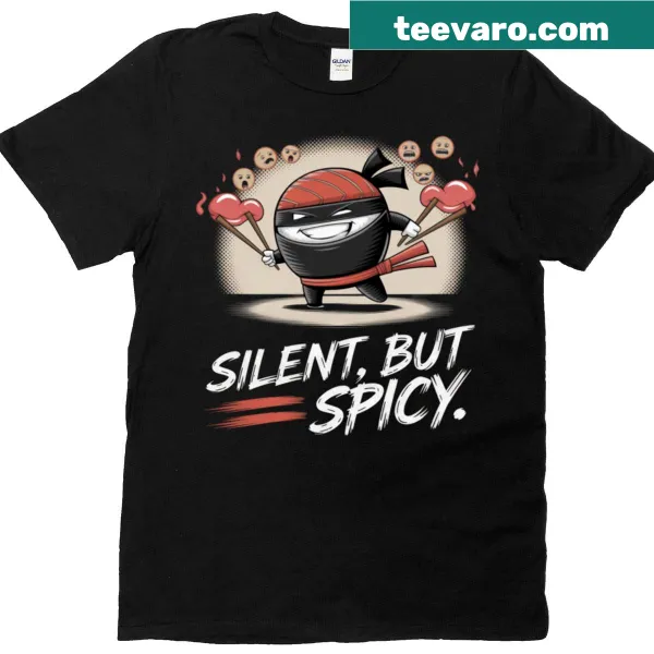 Playful graphic T-shirt with ninja theme and spicy slogan