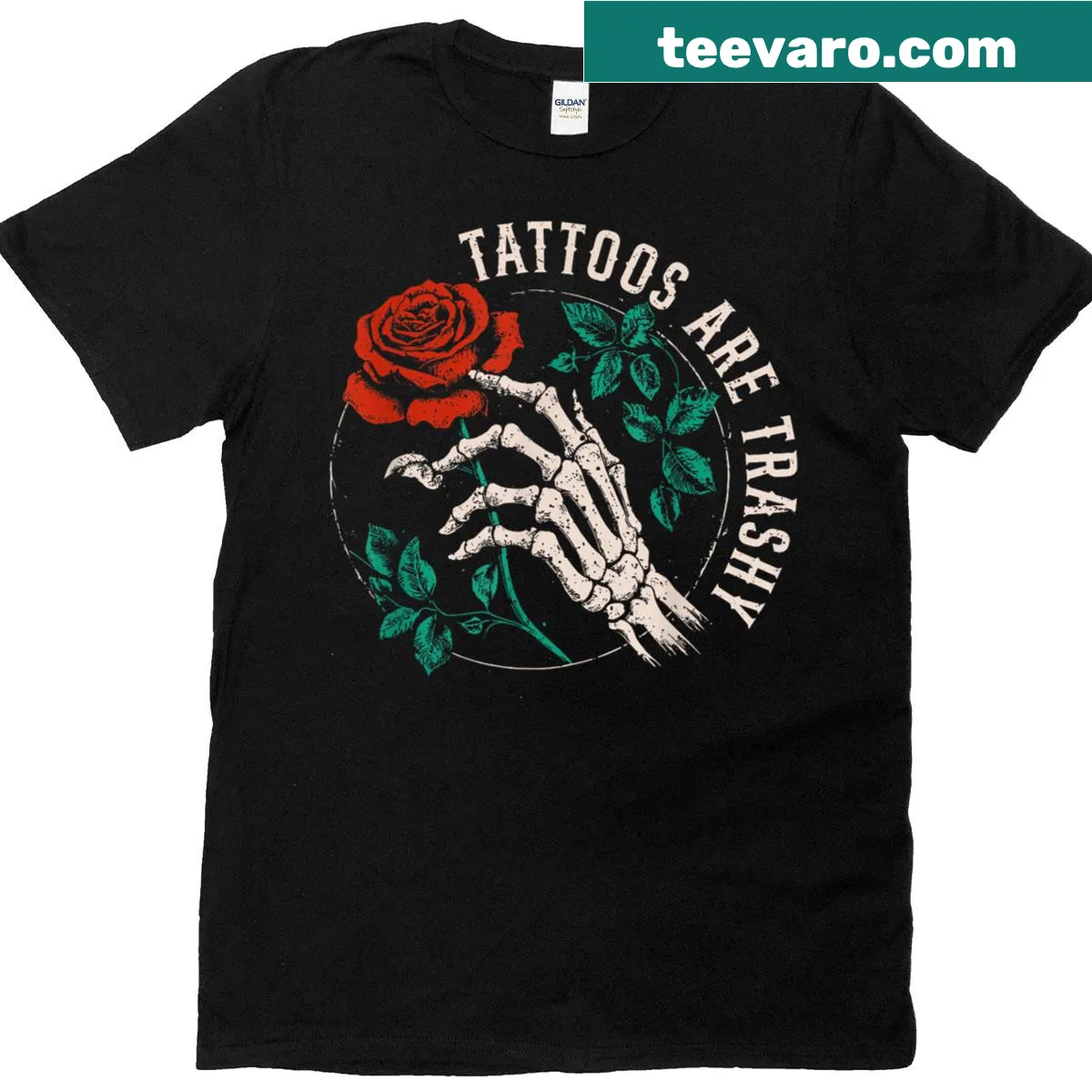 Funny quote about tattoos in bold typography — on a men's t-shirt