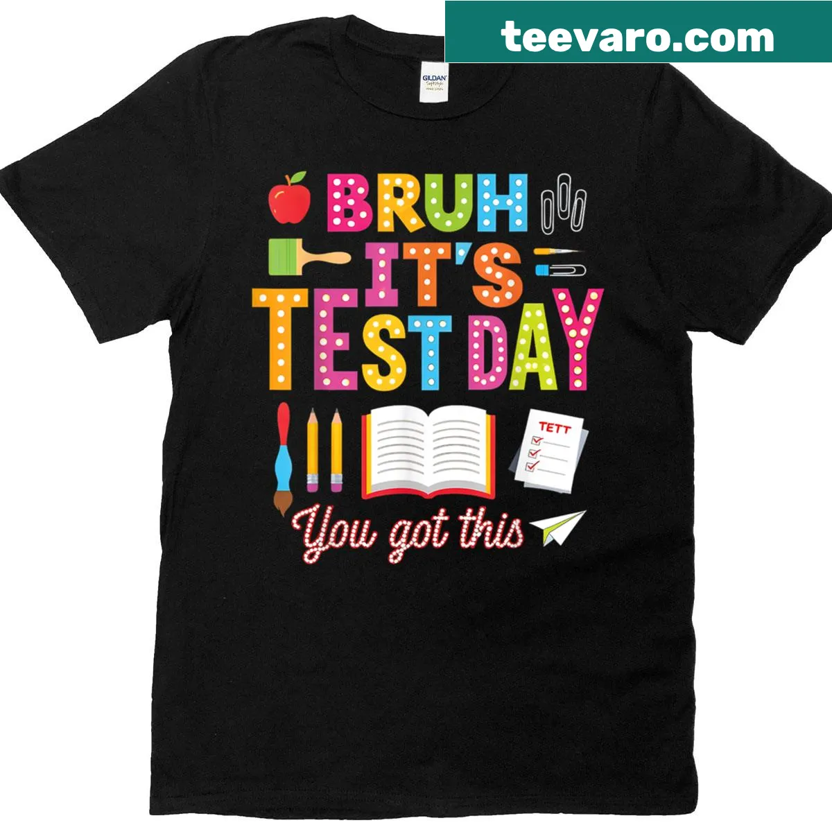 Motivational test day t-shirt with encouraging quote — on a men's t-shirt