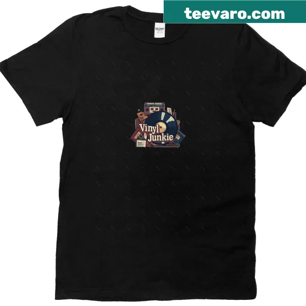 Oversized grunge T-shirt for music lovers featuring a vinyl records graphic.