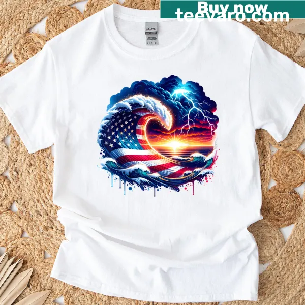 Patriotic T-shirt featuring the USA flag design