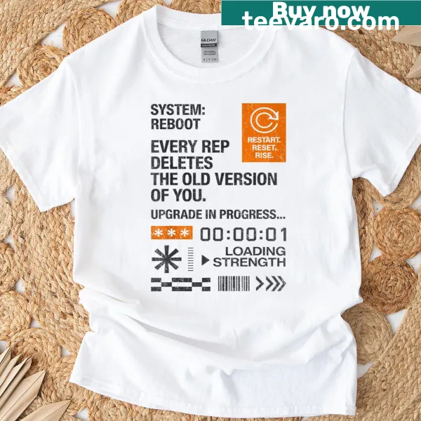 Y2K fitness quote shirt with motivational typography