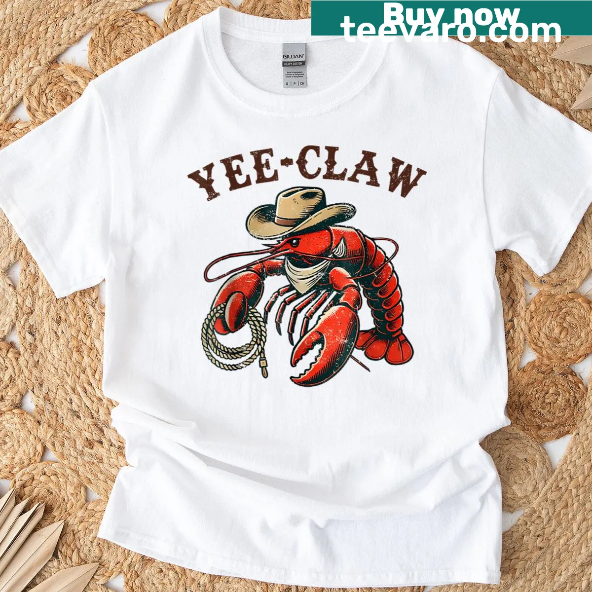 Funny crawfish graphic T-shirt celebrating seafood culture — on a men's t-shirt