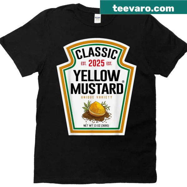 Whimsical mustard-themed Halloween costume T-shirt