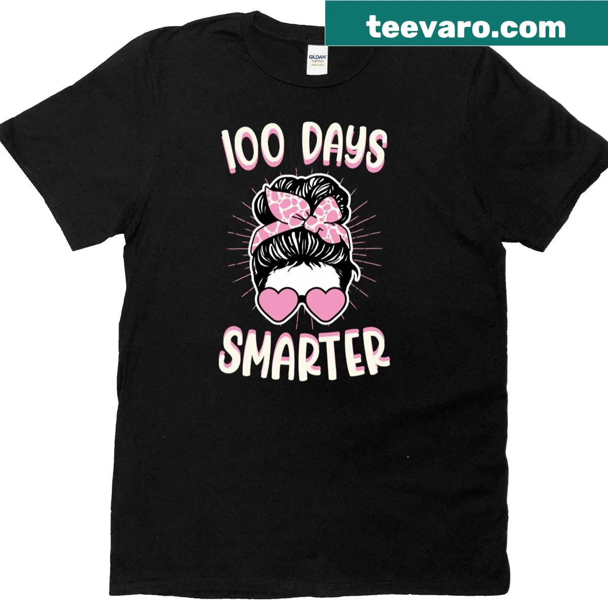 T-shirt with '100 Days Smarter' and fun graphics for school girls — on a men's t-shirt