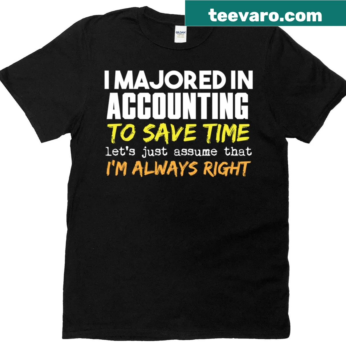 T-shirt designed for accounting majors with clever text — on a men's t-shirt