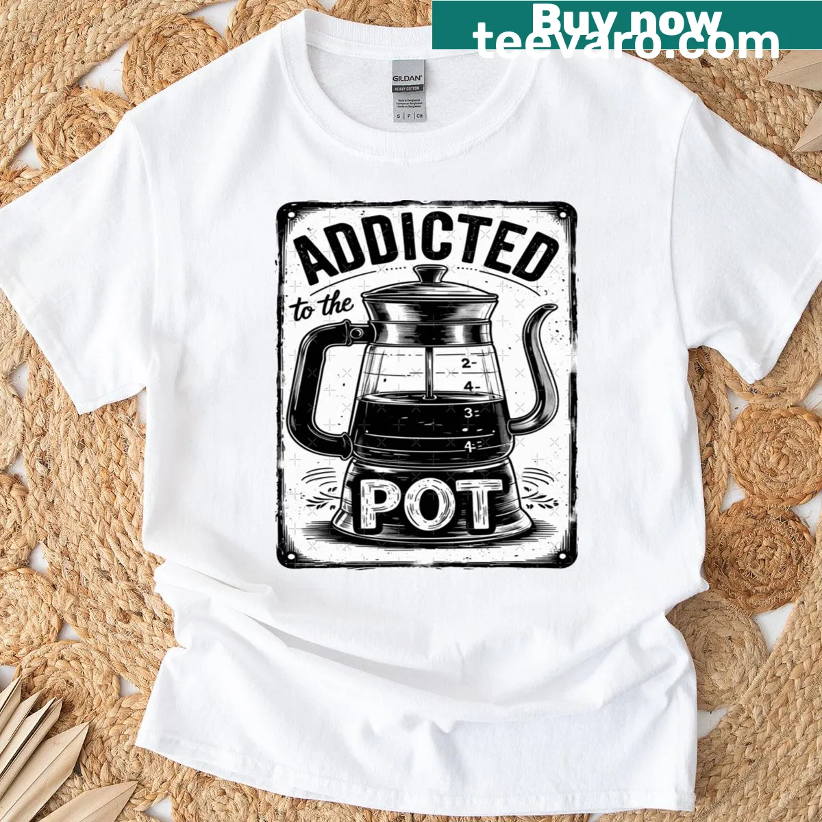 Funny retro coffee lover t-shirt with a playful caffeine design — on a men's t-shirt