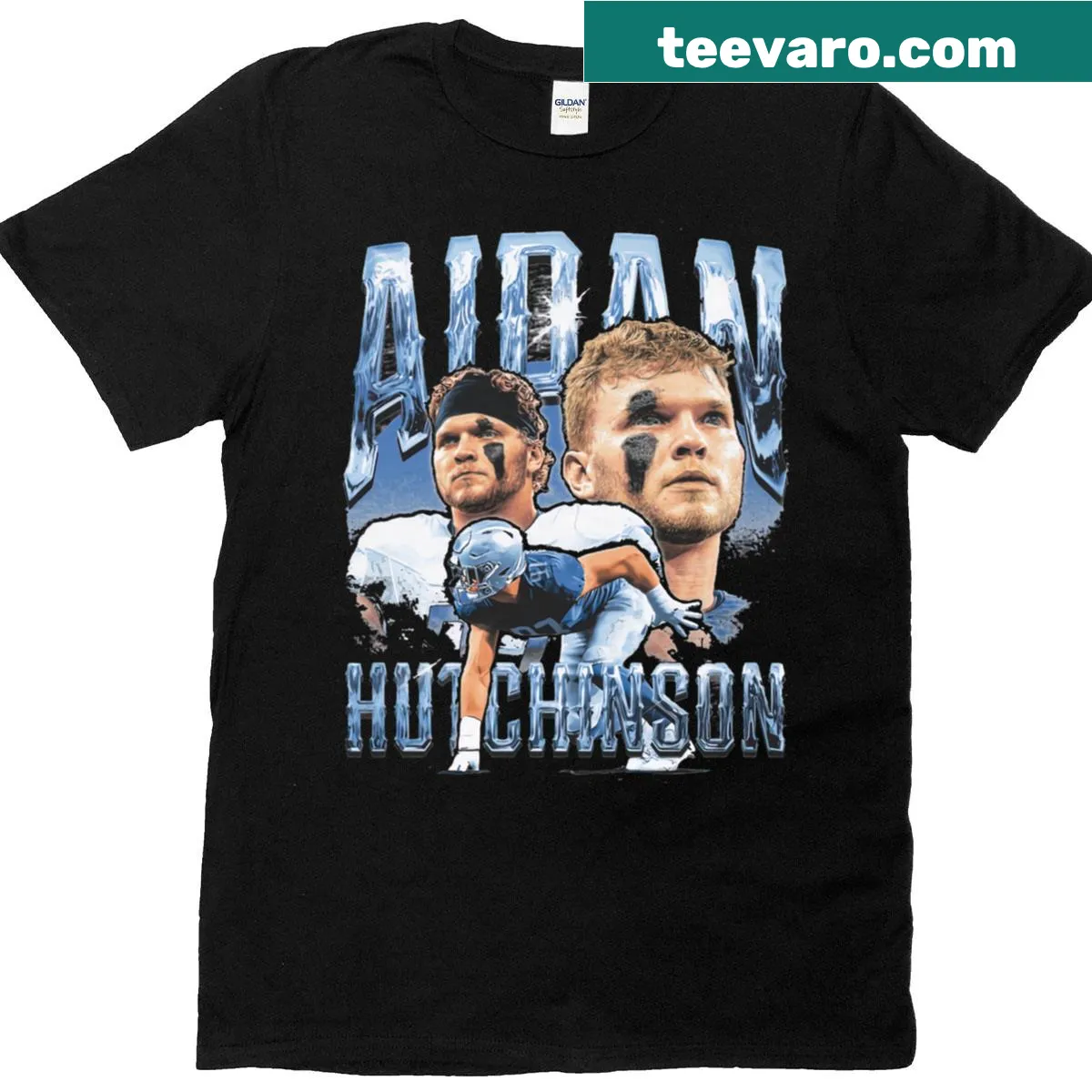 Vintage-style T-shirt featuring Aidan Hutchinson for Detroit — on a men's t-shirt