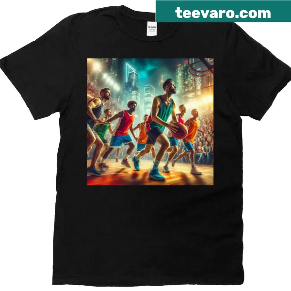 Oversized basketball graphic T-shirt with simple design