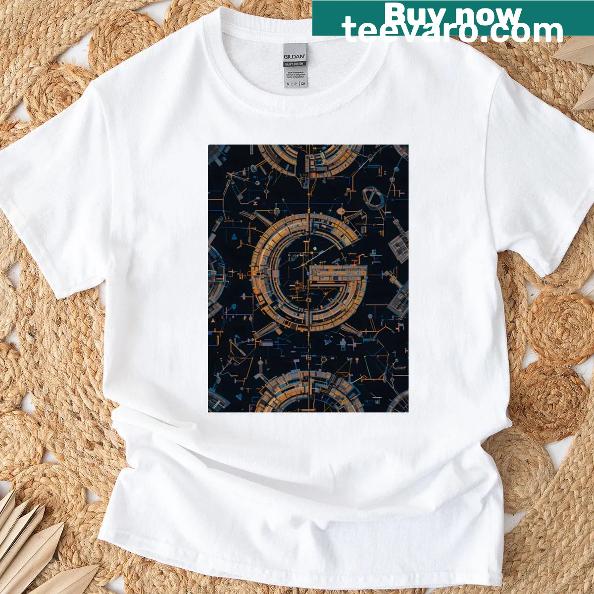 Abstract T-shirt celebrating Green Bay Packers football — on a men's t-shirt