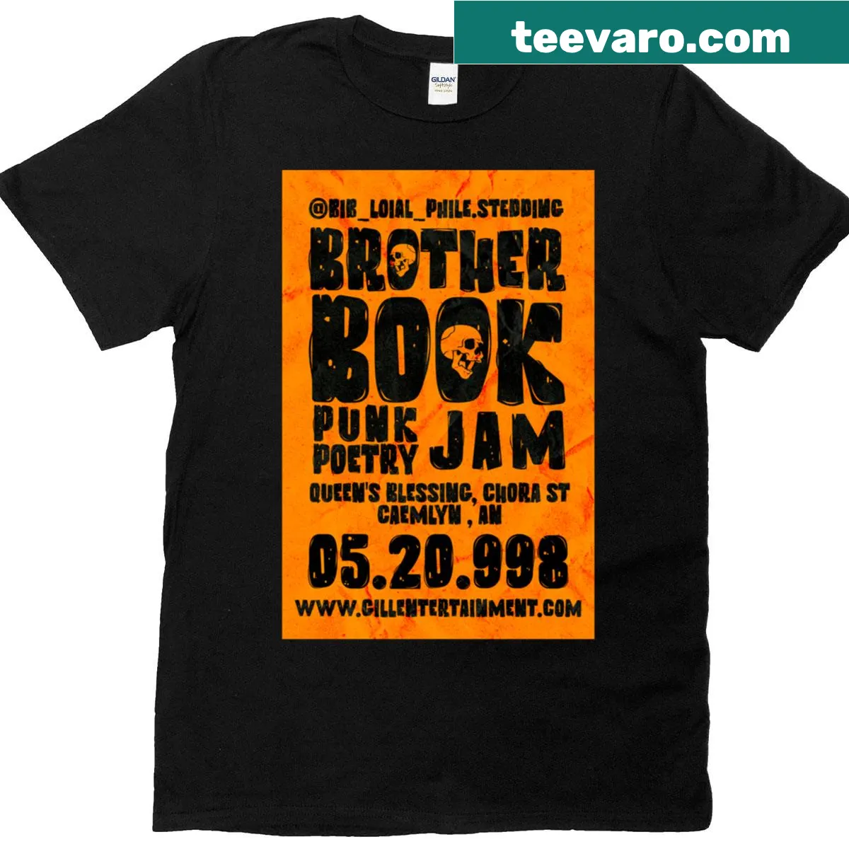 Vintage-style t-shirt inspired by a poetry jam event — on a men's t-shirt
