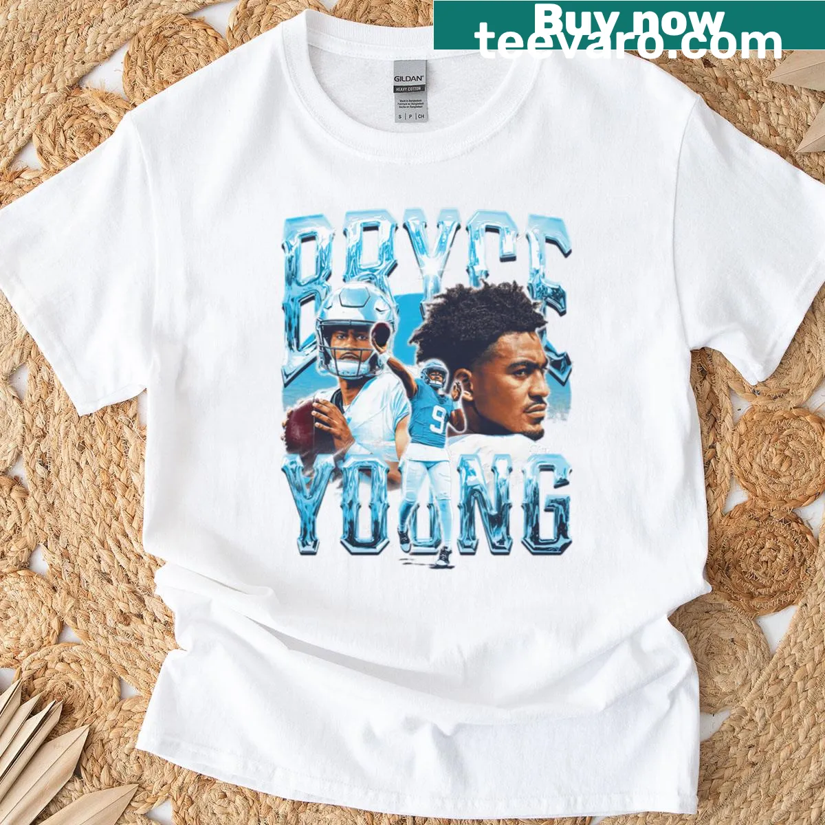 Vintage Bryce Young Carolina graphic t-shirt — on a men's t-shirt