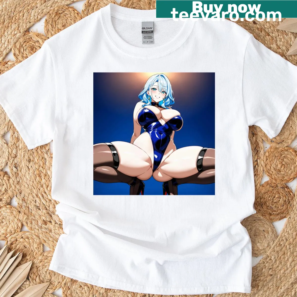 Anime-inspired T-shirt featuring a character in a unique outfit — on a men's t-shirt