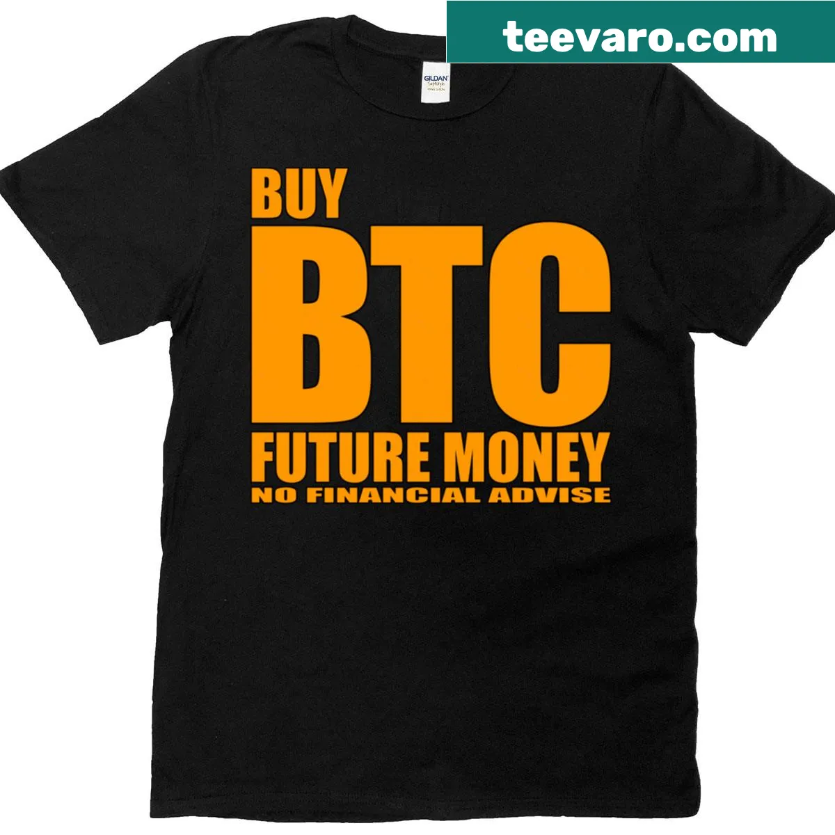 Typographic Bitcoin design with NFA phrase for crypto enthusiasts — on a men's t-shirt