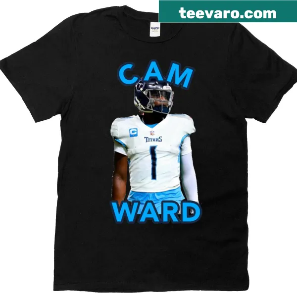 Oversized t-shirt featuring a large illustration of Cam Ward