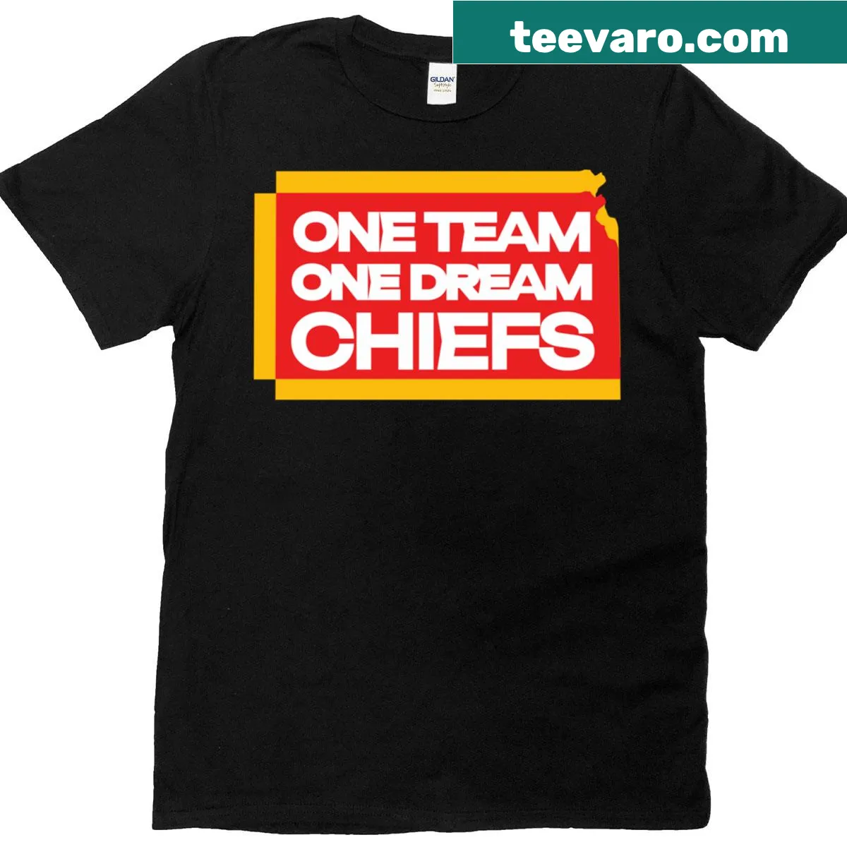 Oversized t-shirt featuring bold typography for Chiefs fans — on a men's t-shirt
