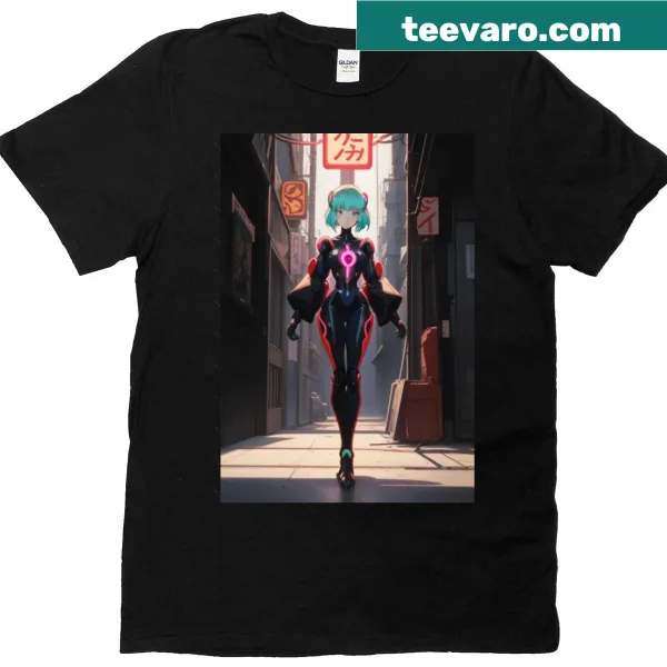 Futuristic t-shirt featuring a time travel-inspired graphic